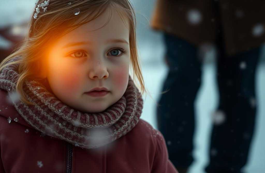 Śnieg spadał jak lodowe igły z szarego nieba, pokrywając popękaną nawierzchnię bocznej drogi coraz grubszą warstwą. Wśród tej nieskończonej bieli, maleńka postać posuwała się powoli, chwiejnie, niczym cień gotowy zniknąć.