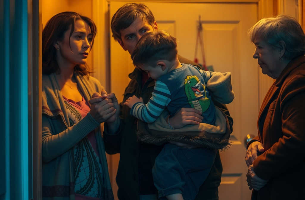 Emma saw her son on the stairs—coat‑less and in tears. Mother‑in‑law: “He won’t come in until he apologises!”