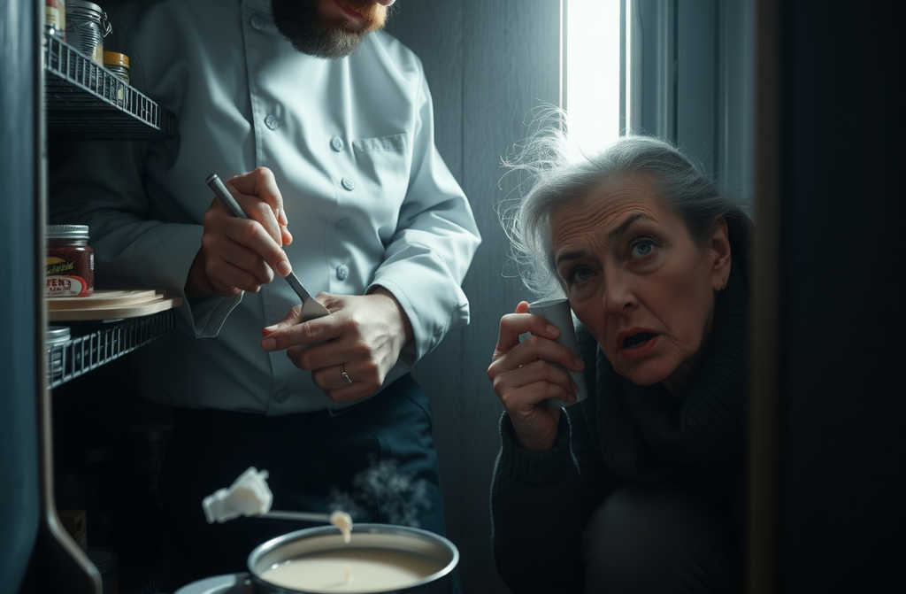 Hidden in the pantry, Vera froze as her son returned, listening to his phone call.